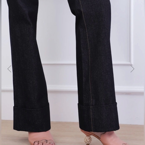 LVIR Wide-leg Cuff designer Jeans - Picture 2 of 7